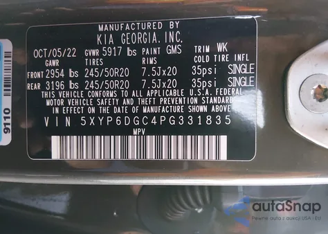 2023 Kia Telluride S from USA, damaged, VIN 5XYP6DGC4PG331835